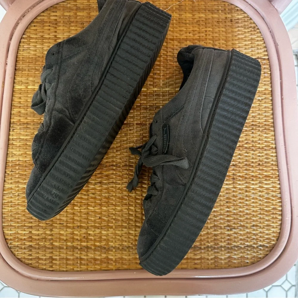 Puma x Fenty Limited Edition Velvet Creepers Platform Grey